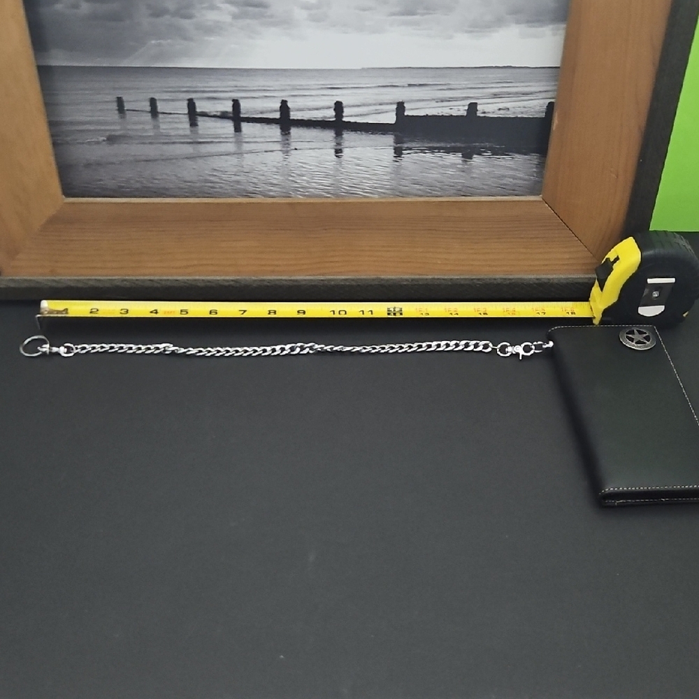 3/$35 Black Leather Wallet with Chain - Picture 10 of 16
